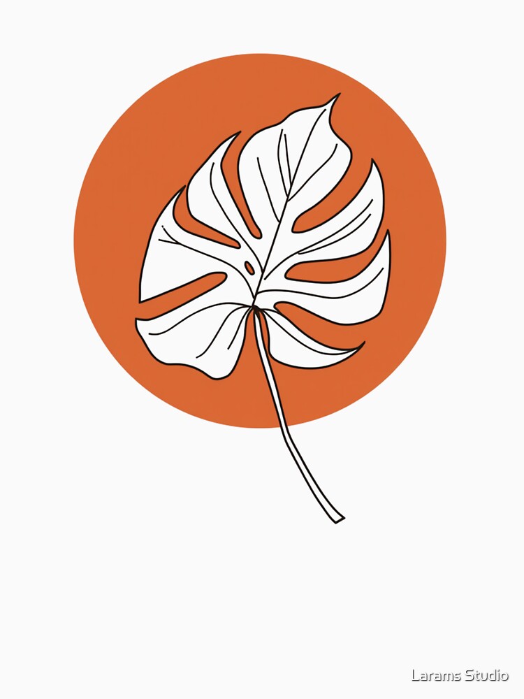 Minimalist Monstera Leaf - Single Line Art by Larams Studio