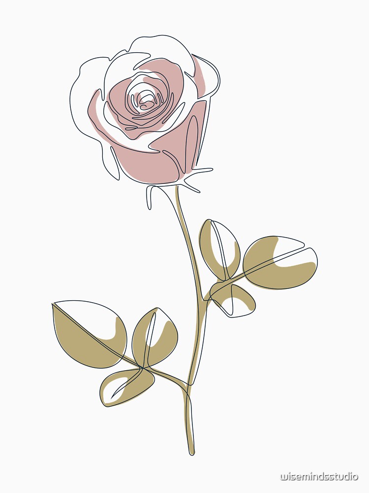 One Line Elegant Rose by wisemindsstudio