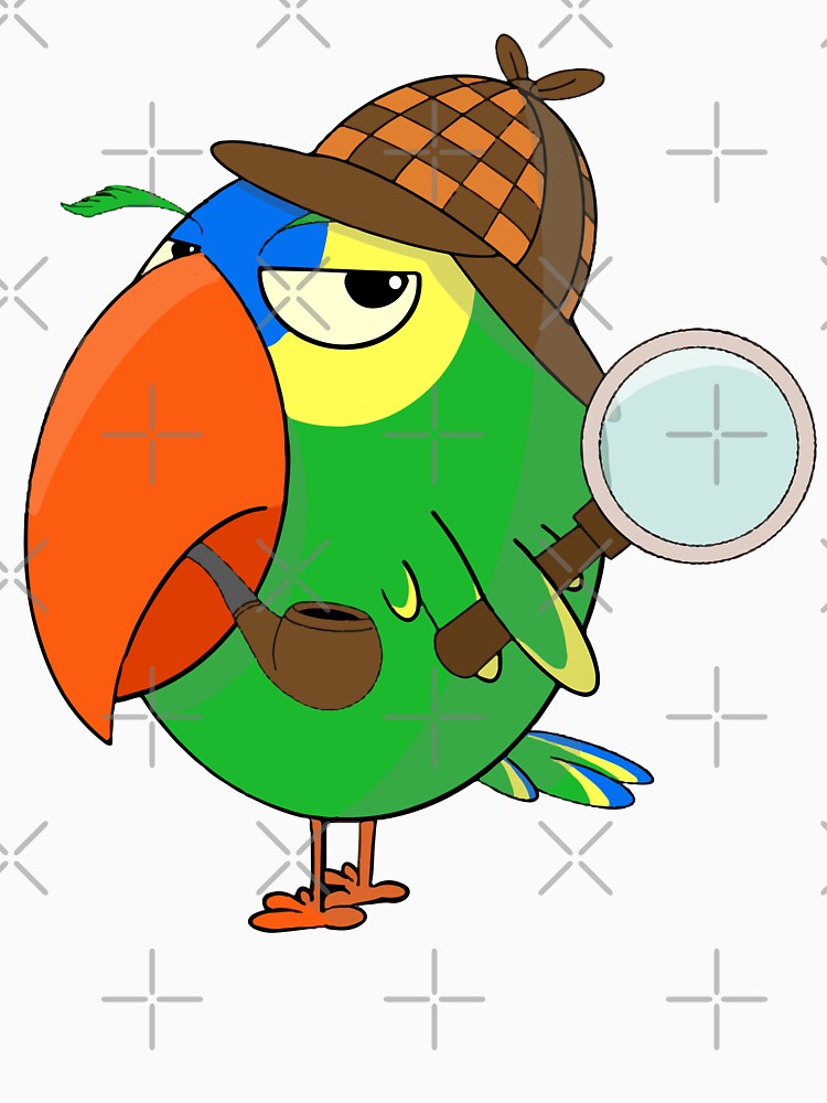 Funny Sherlock Holmes Amazon Parrot by YoshiArtDesign