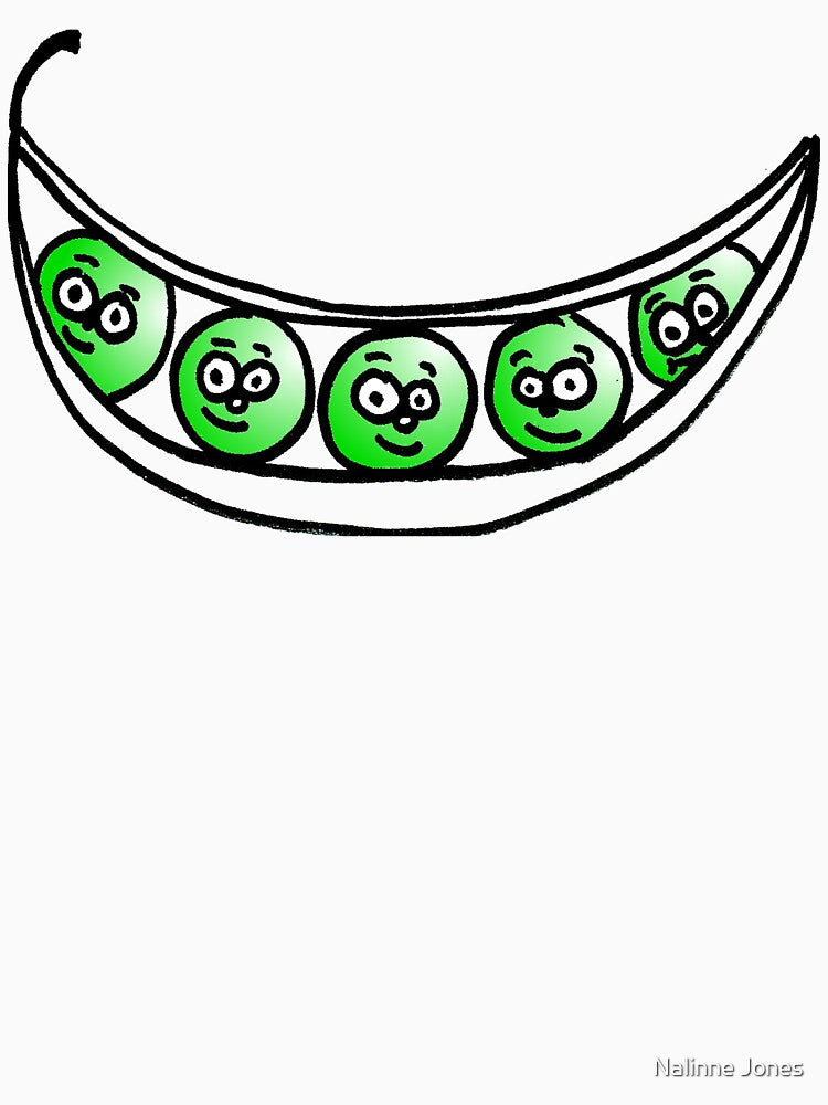 Happy, Healthy Peas in a Pod Doodle by Nalinne Jones