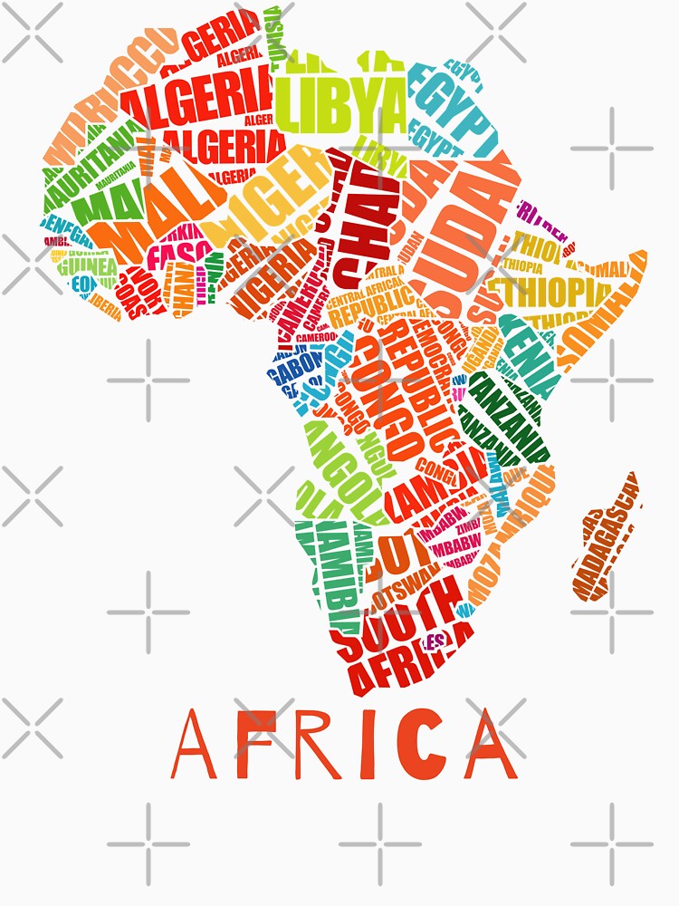 Africa Colourful Map by zastudio
