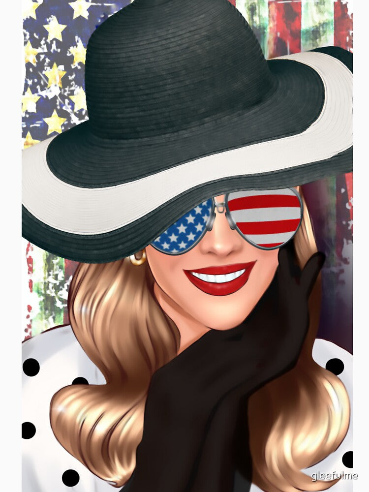Patriotic Woman in Sunglasses by gleefulme