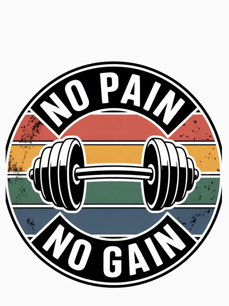 Retro Gym Badge "No Pain No Gain" Tee t-shirt by Ashley critters