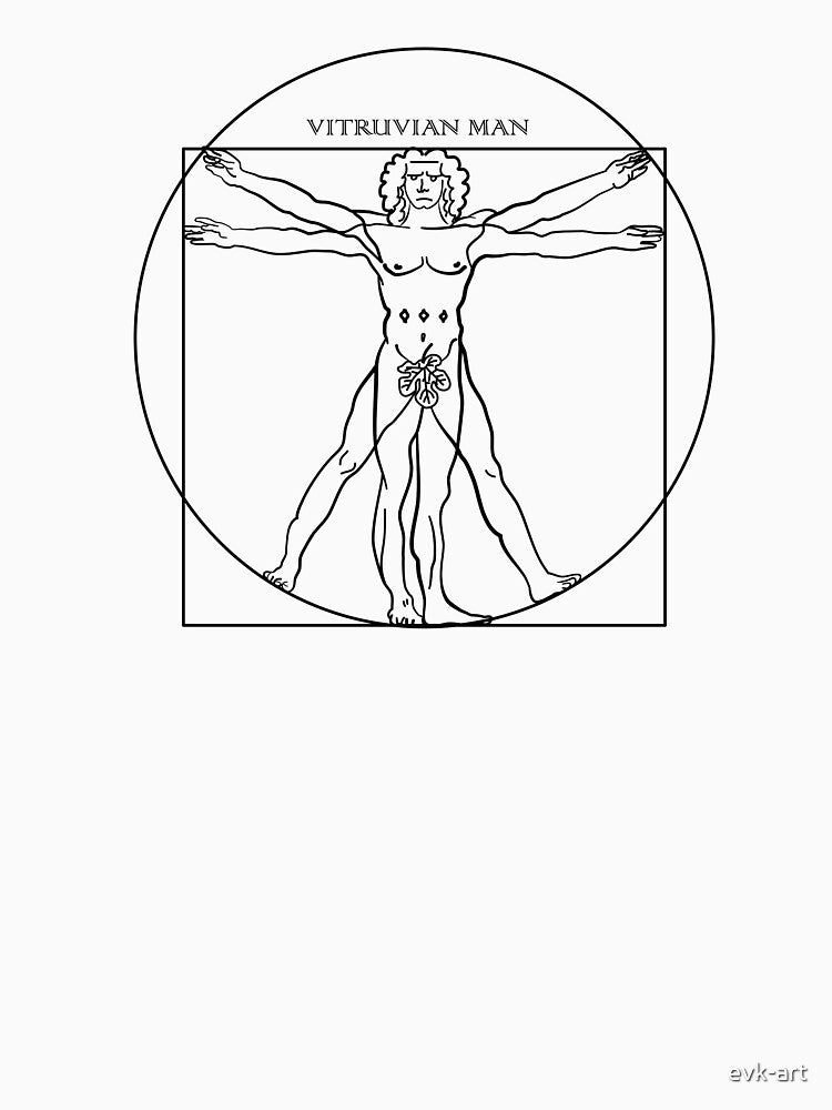 Vitruvian Man minimalist lineart by evk-art