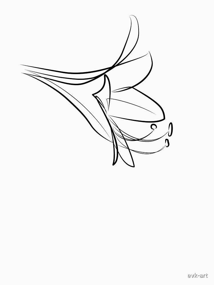 Flower lily drawing in one line art by evk-art