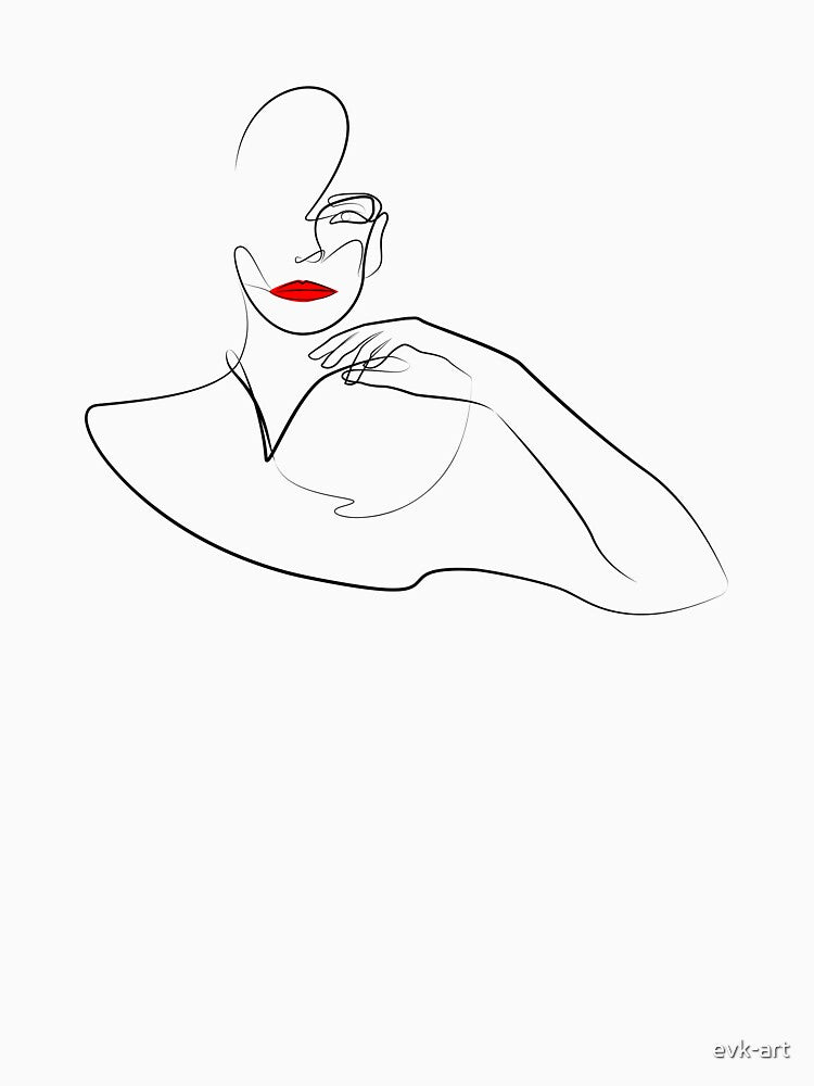 Minimalist lineart of Woman by evk-art