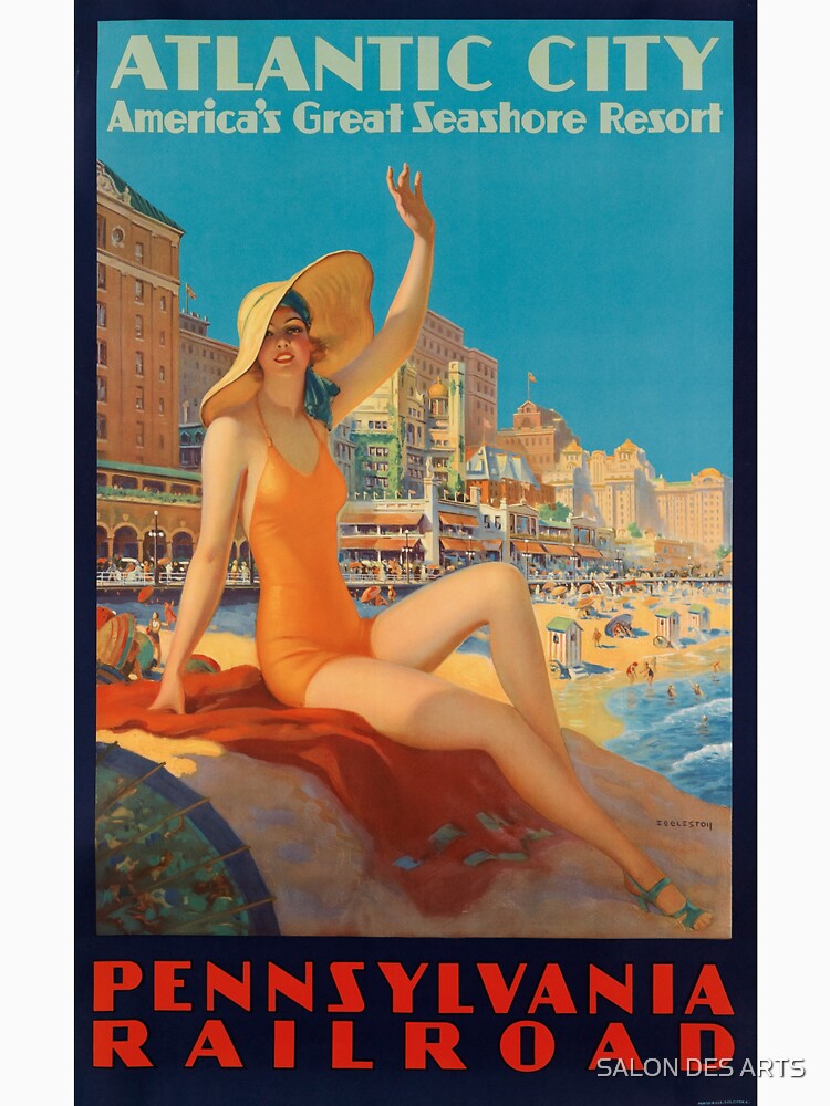 Atlantic City, Pennsylvania Railroad - Vintage Travel Poster by SALON DES ARTS