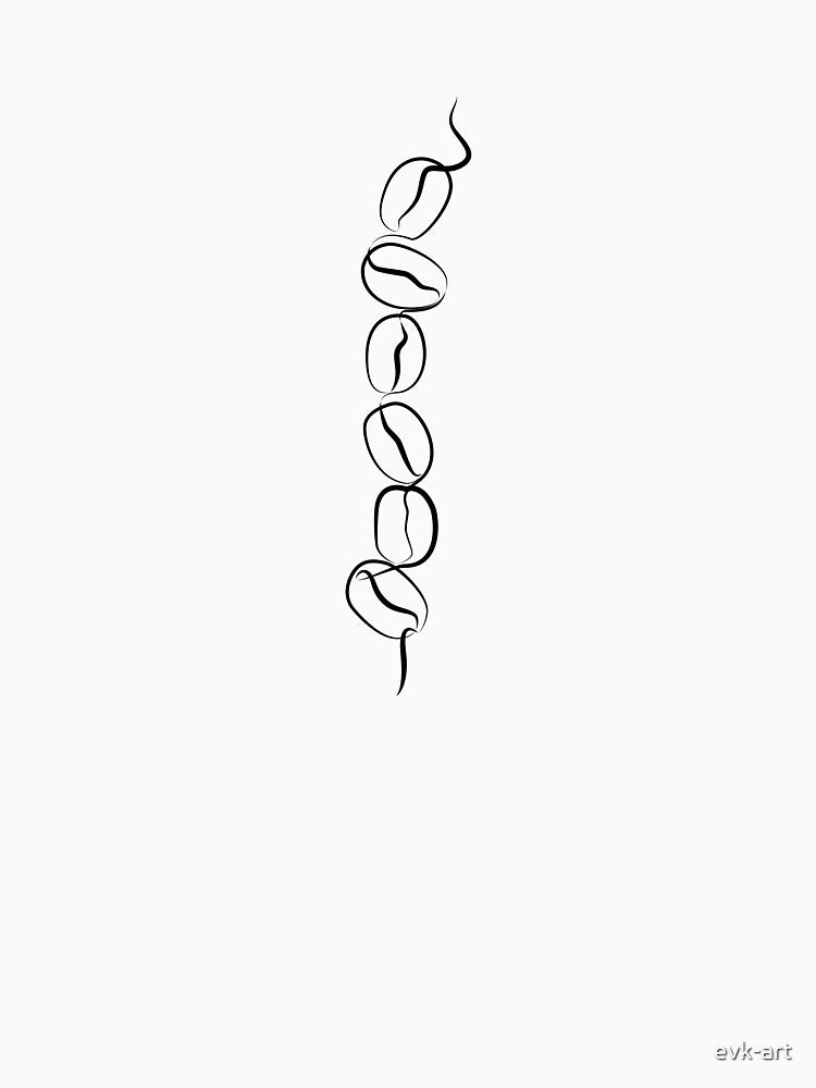 Coffee beans drawing in one line art by evk-art