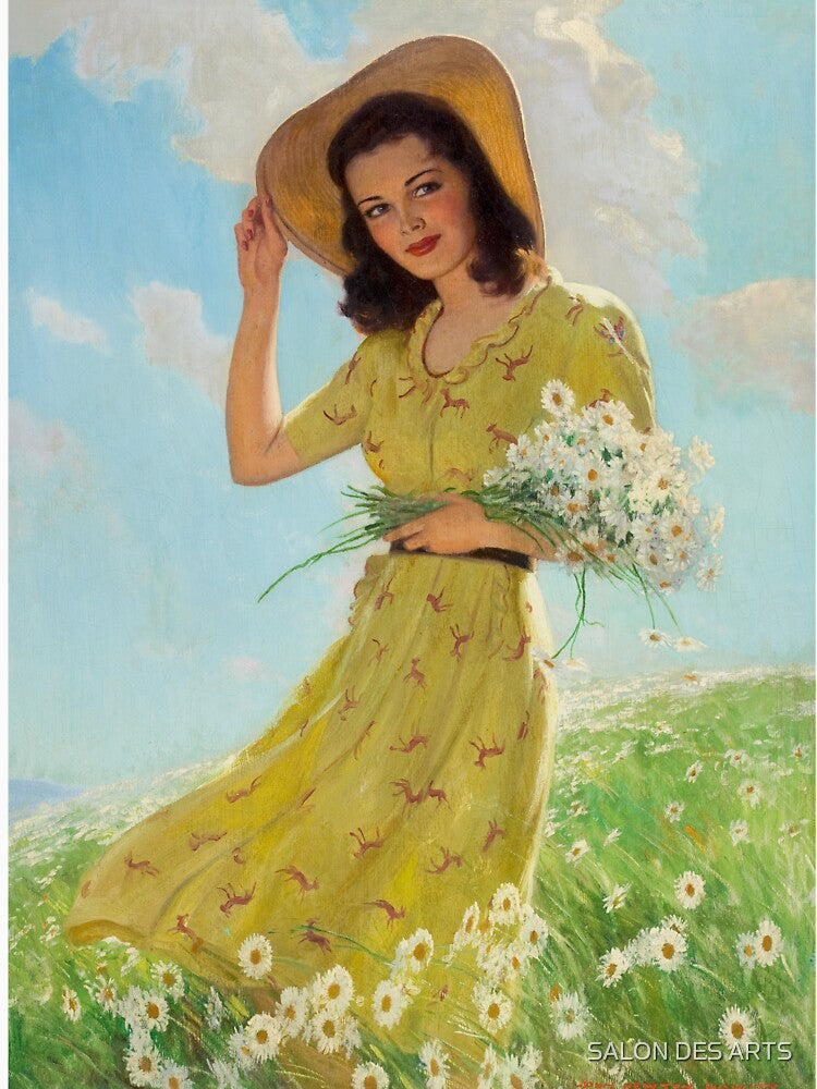 Picking Flowers (20th century) - John Newton Howitt by SALON DES ARTS