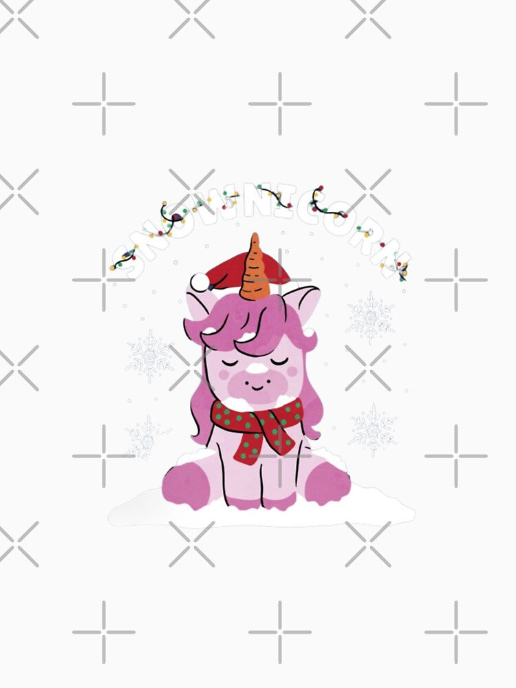 Snow unicorn , Snownicorn Christmas unicorn t-shirt design by Velvet auroras