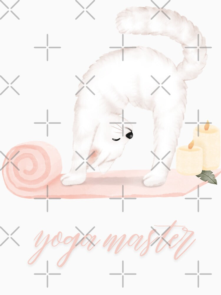 Yoga Master Cat T-Shirt for Mindful Yoga & Relaxation by SmyrnaArtGalery