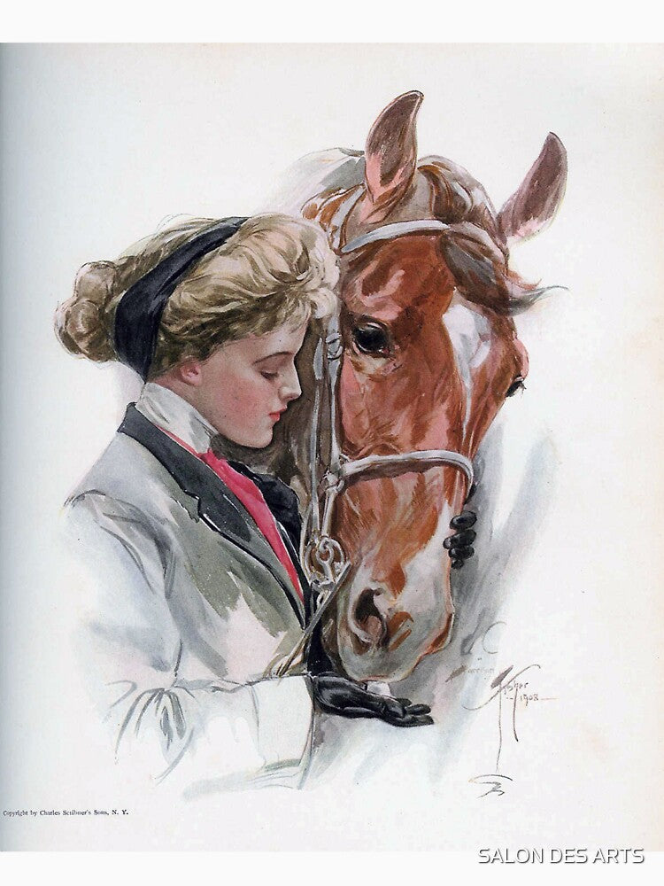 Woman and her Horse (1908) - Harrison Fisher by SALON DES ARTS
