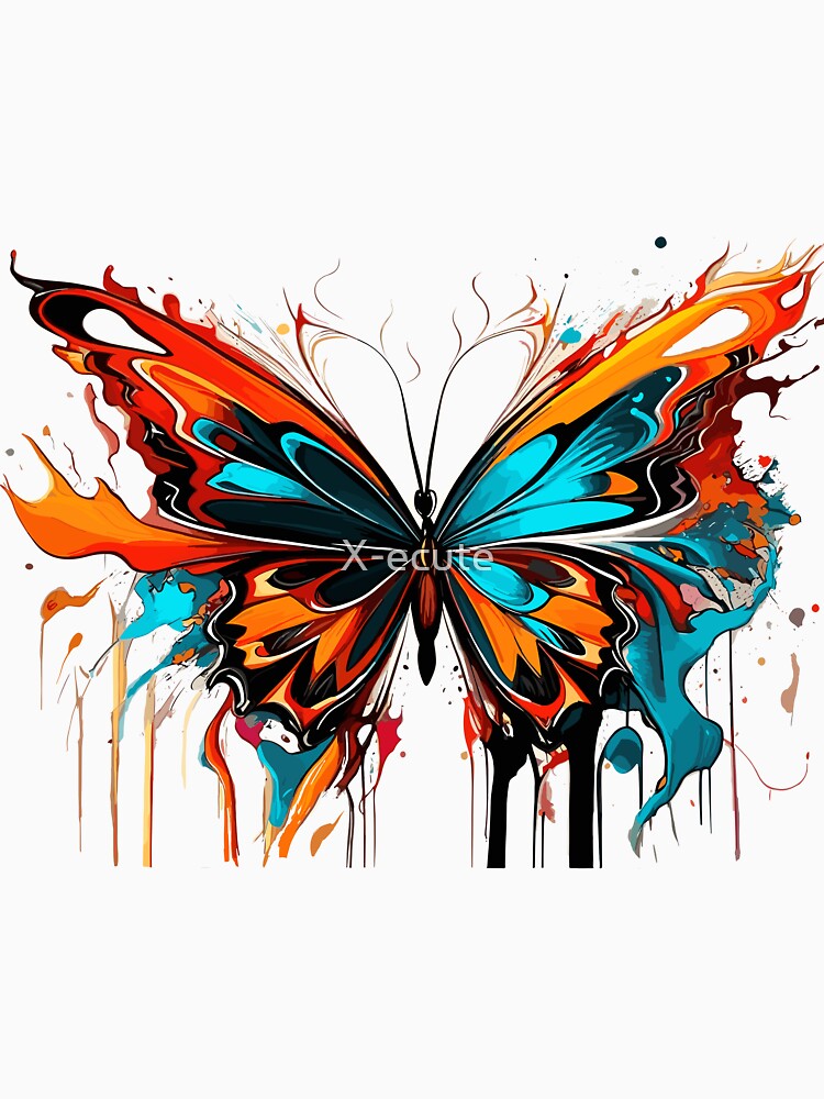 Butterfly art gift for her engagement wall decoration wall art illustration by X-ecute