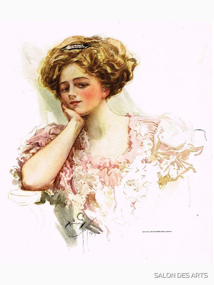Pensive Woman (1909) - Harrison Fisher by SALON DES ARTS