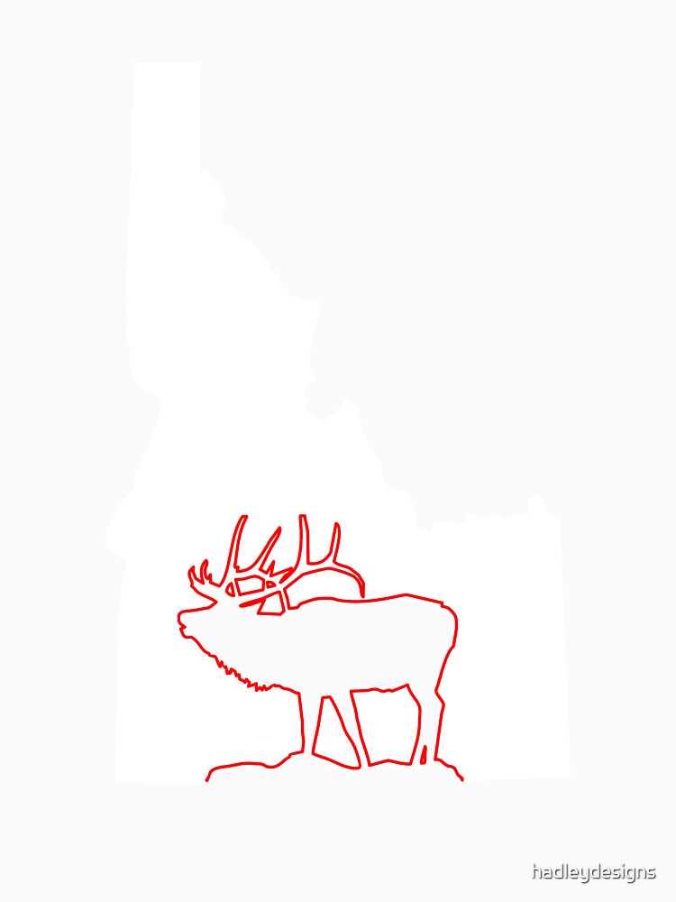 Idaho state with outline of Elk inside combi by hadleydesigns