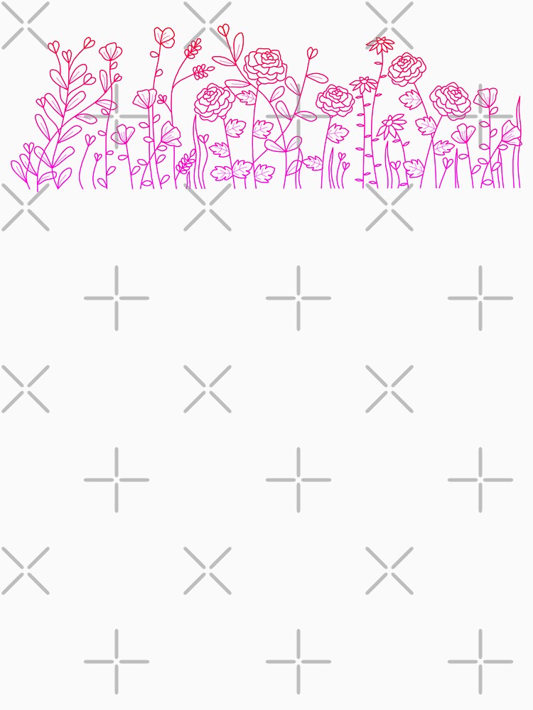 Line Art Red And Pink Roses - Line Art Flowers - Minimalist Floral Line Art by The Red Nox