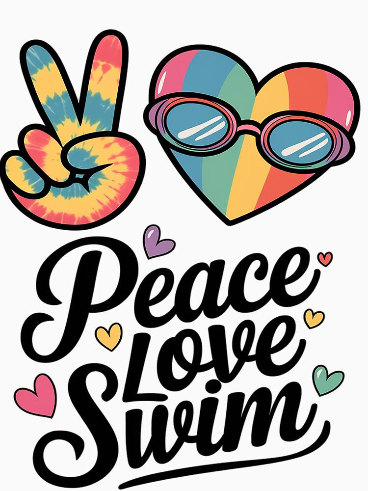 Peace Love Swim Tie Dye Swimmer Swimming Gifts Summer by Sutvaomom