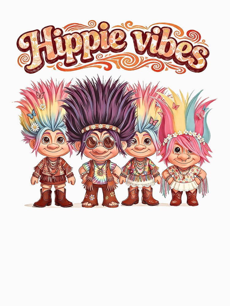 Psychedelic Hippie Trolls – Retro Boho Festival Vibes by Hen-C-Art