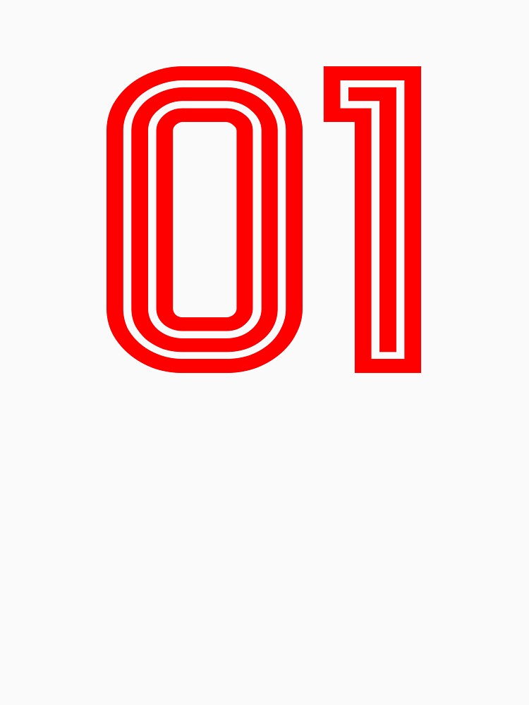 Number 01, Red One by Jeallan Designs