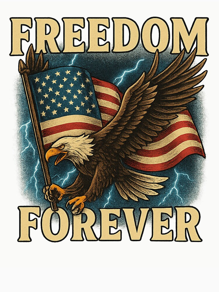 Freedom Forever – American Eagle Patriotic Retro Design by haitrieuic96