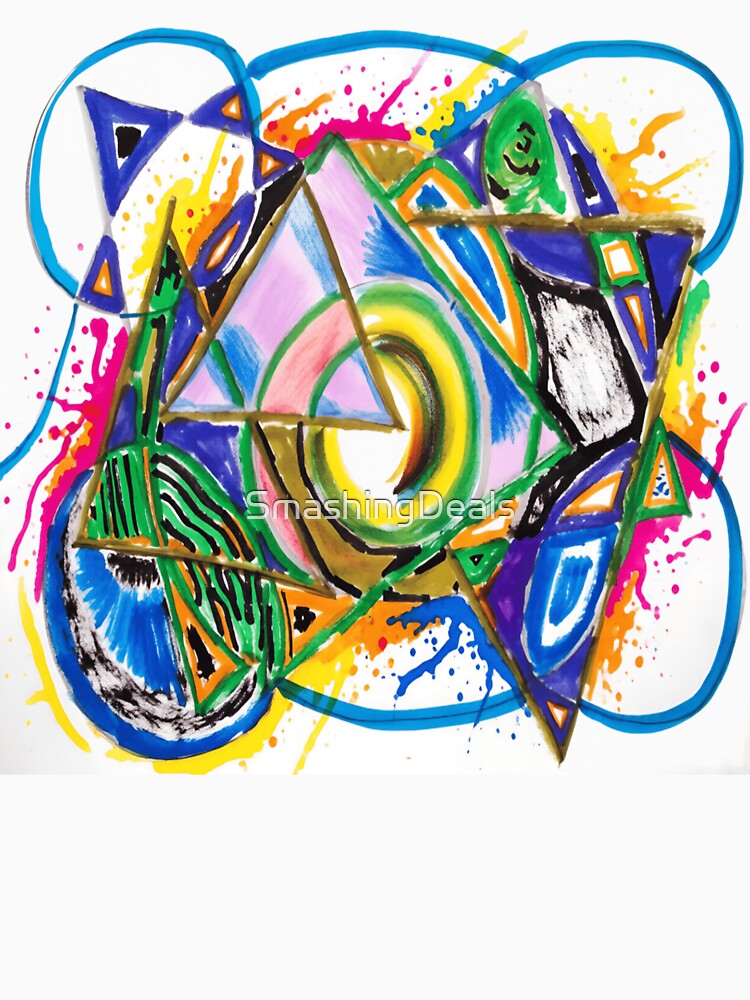 Quantum Shapes bold watercolor colorful geometric abstract design by SmashingDeals
