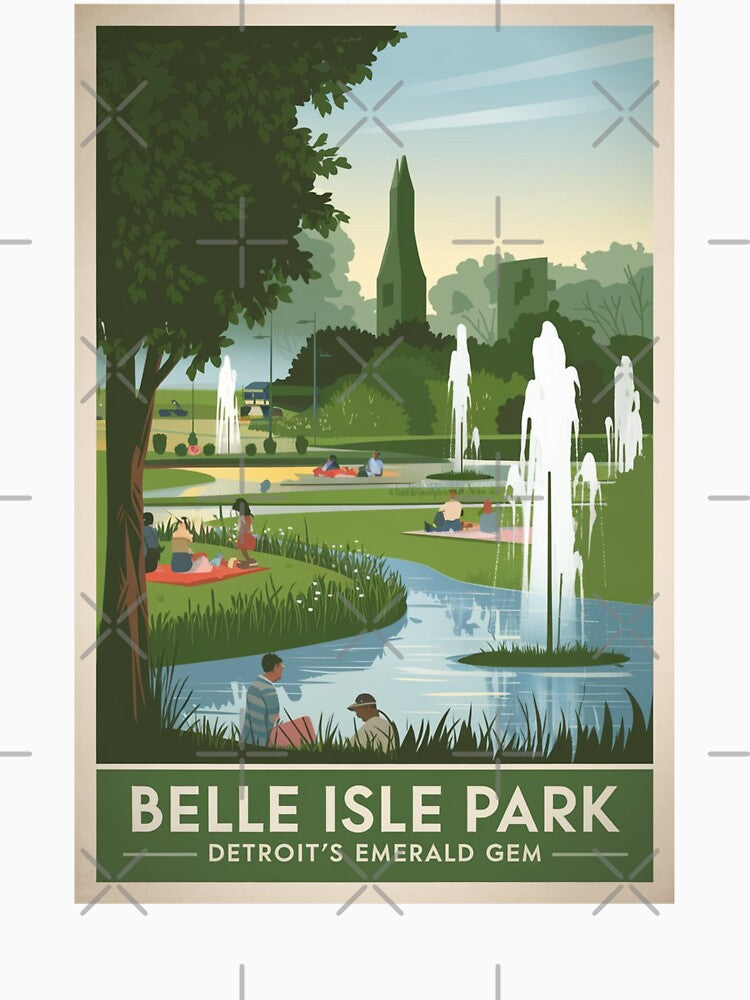 Belle Isle Park Vintage Travel Poster by TravelerRat