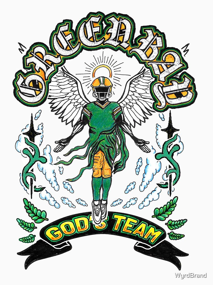 Green Bay Football God’s Team Shirt | Hand-Drawn Wisconsin Fan Apparel by WyrdBrand