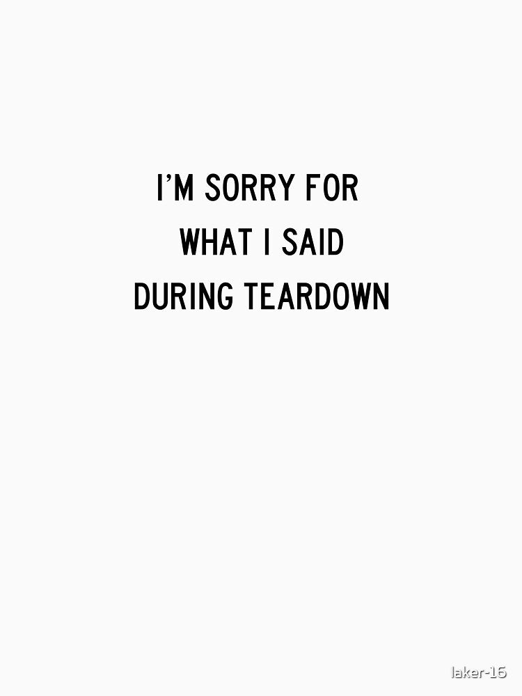 I'm Sorry For What I Said During Teardown by laker-16
