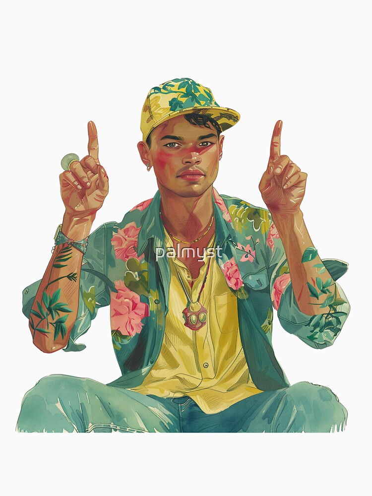 Cool Guy in Floral Jacket and Cap by palmyst