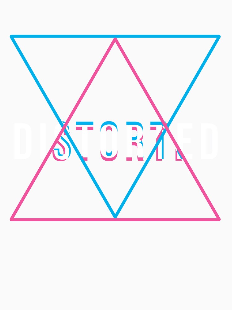 "Distorted" Cyan and Pink cool and aesthetic trendy Design by Nadi-design