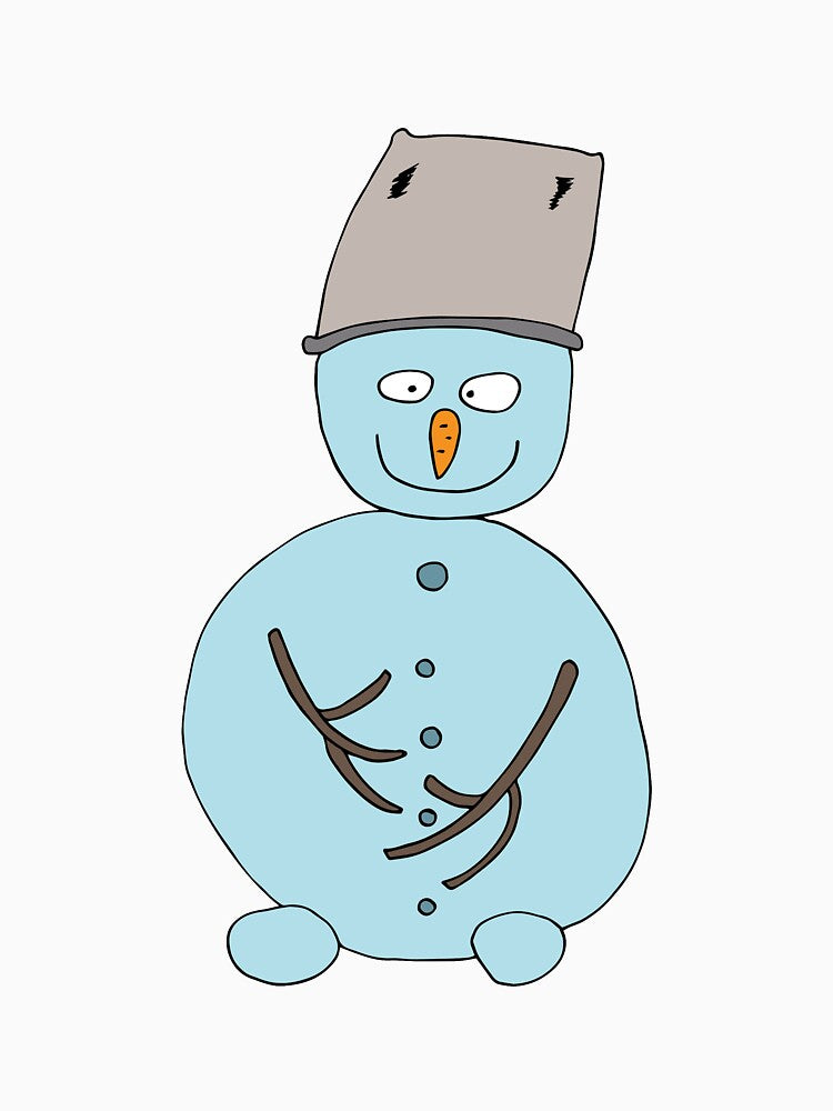 Snowman with a bucket on his head. by Olga81creative