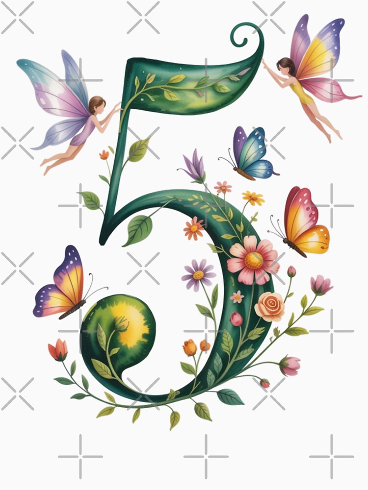 Magical Garden Number 5 - Butterflies and Flowers Watercolor by HumanMess