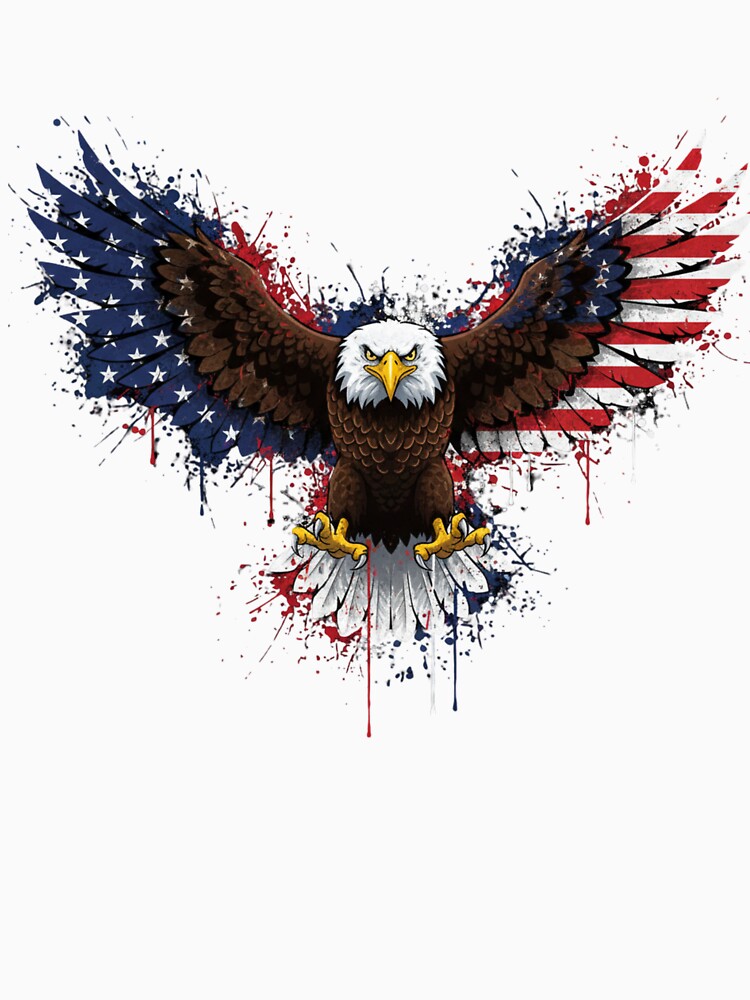 USA 250 Years of Freedom Patriotic Eagle T-shirt by SimpleJoy-SJT