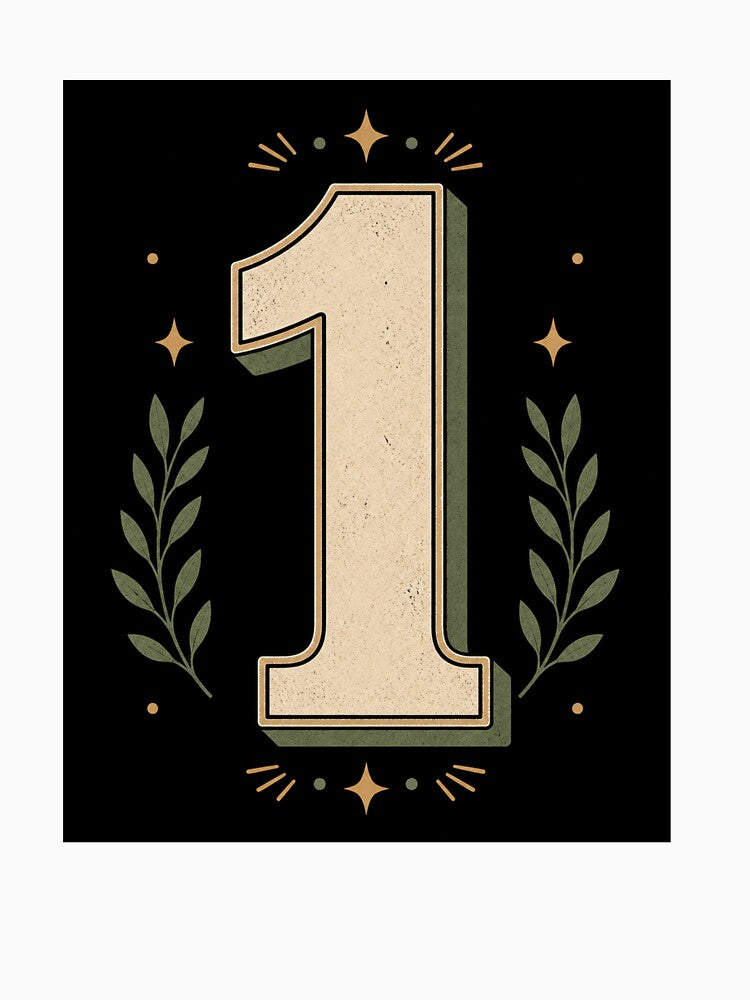 Retro Number One Minimalist Graphic Design by Kupeliemre