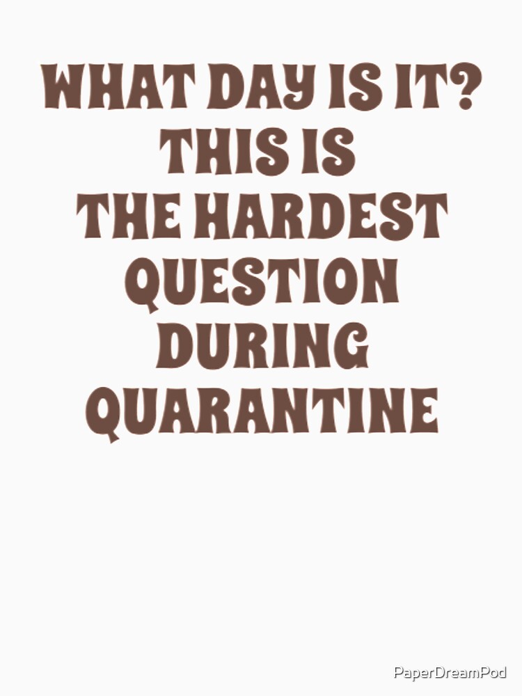 What day is it is the hardest question in quarantine by PaperDreamPod