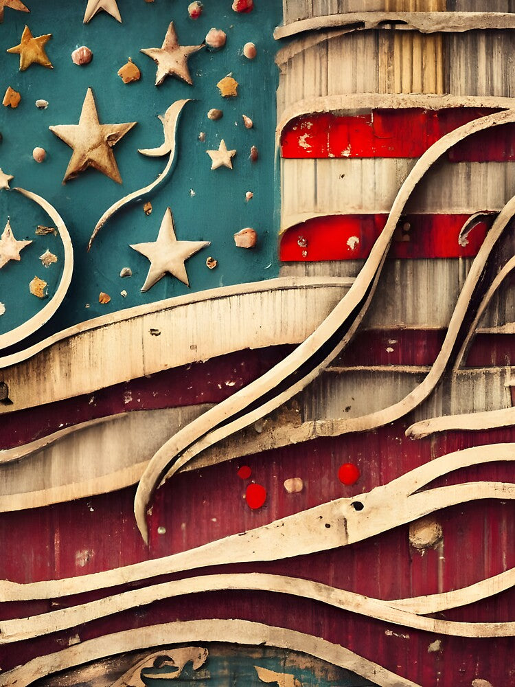 American flag Vintage modern style by SRK-369