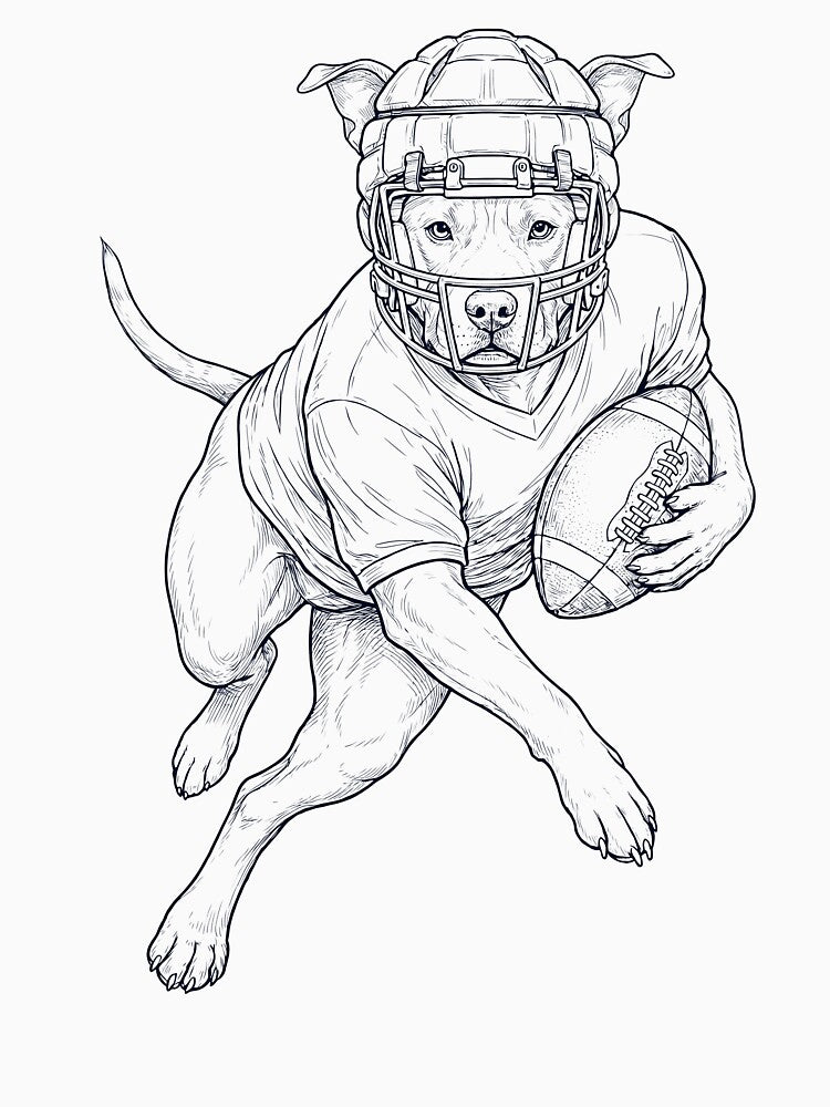 Vintage American Staffordshire Terrier Playing American Football Player Dog Lover by TerryConnells