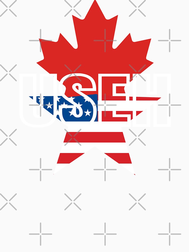 Half Canadian American USEH Canada USA Flag United States by Colorfulman