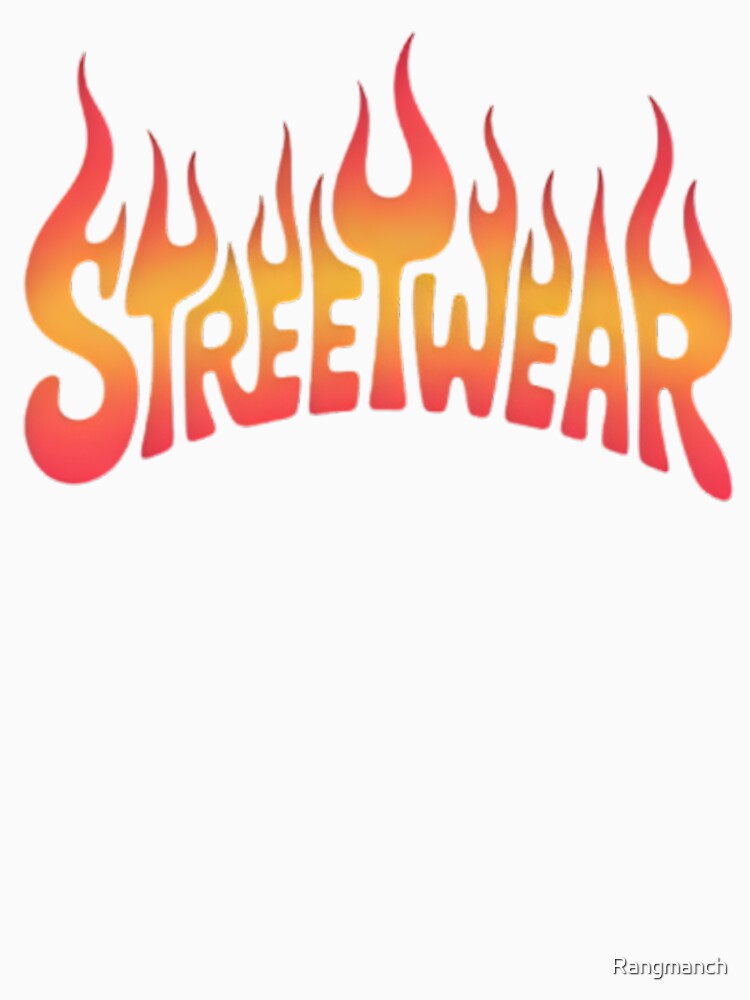 Streetwear Flame Typography Design – Bold Fire Text Graphic by Rangmanch