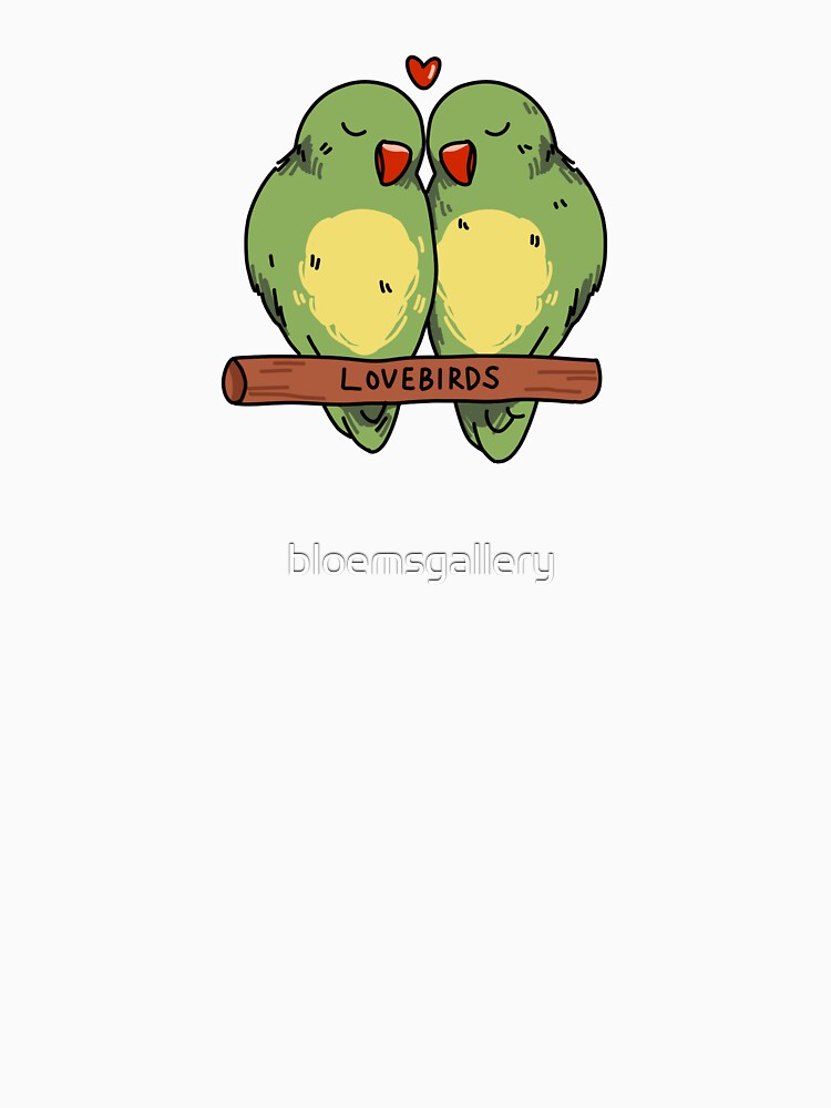 'lovebirds' birds illustration by bloemsgallery