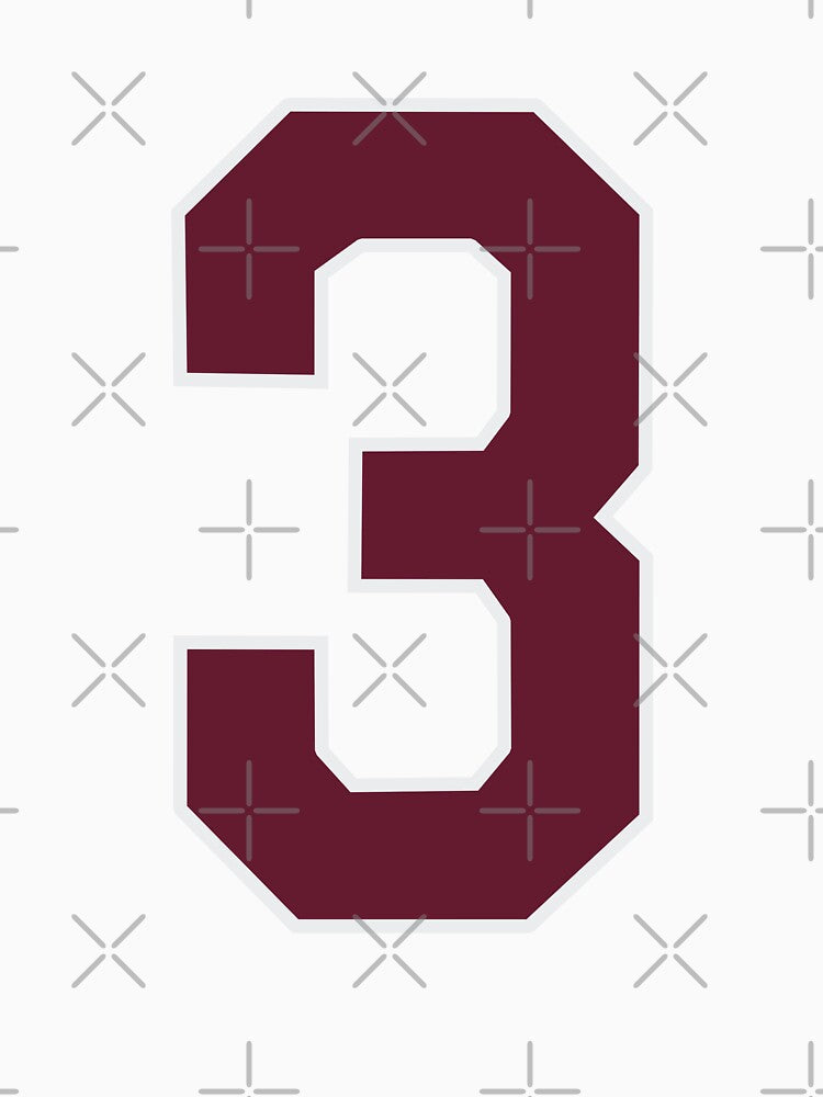 "Number 3 Bold Design - Collegiate Numbers, Varsity Style, Personalized Monogram Art" by artworkathome