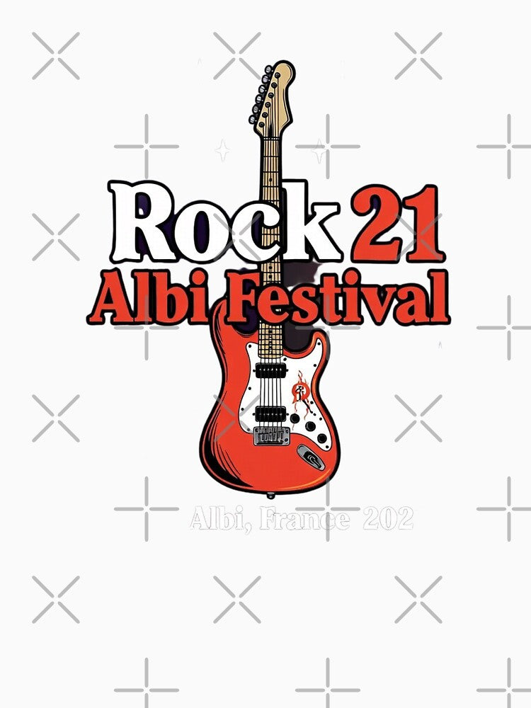 Rock 21 Albi Festival Guitar Shirt – Vintage Rock Music Festival Design – Albi France Rock Concert Graphic Tee by Sushikidsntod