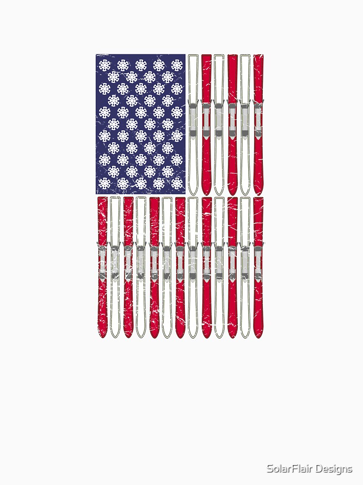 Patriotic Downhill Skiing Gifts - Snow Skiing by SolarFlair Designs