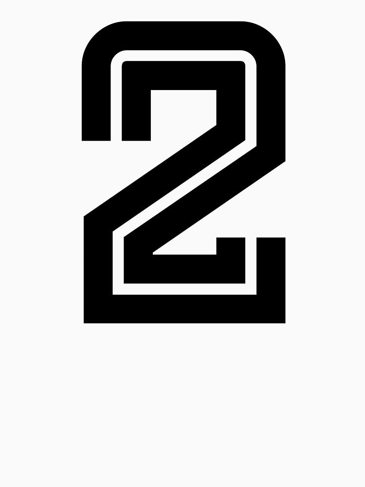 No. 2 / Player Number Two / Football Player Number 2 (Black) by STUDIO-72