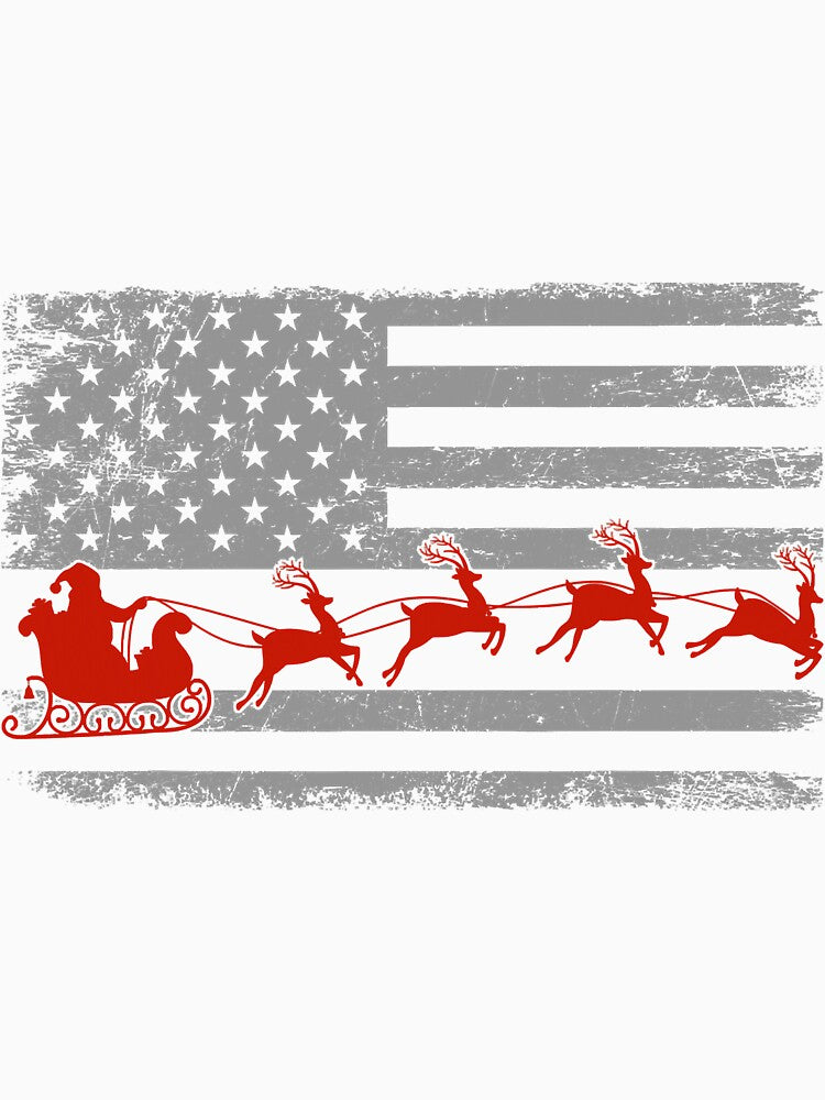 Vintage American Flag Santa Christmas by YesterDayCheck