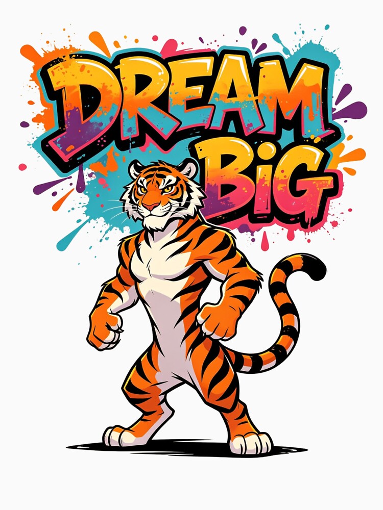 Dream Big Tiger Vibrant Art by LINSSEX Style • Urban & Sport Streetwear