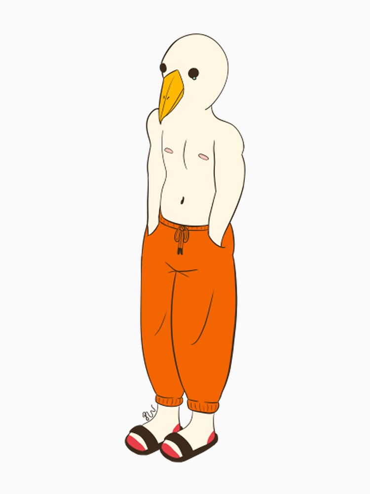 Quirky Seagull Bird Head Guy Cartoon Art by Dresdendesign