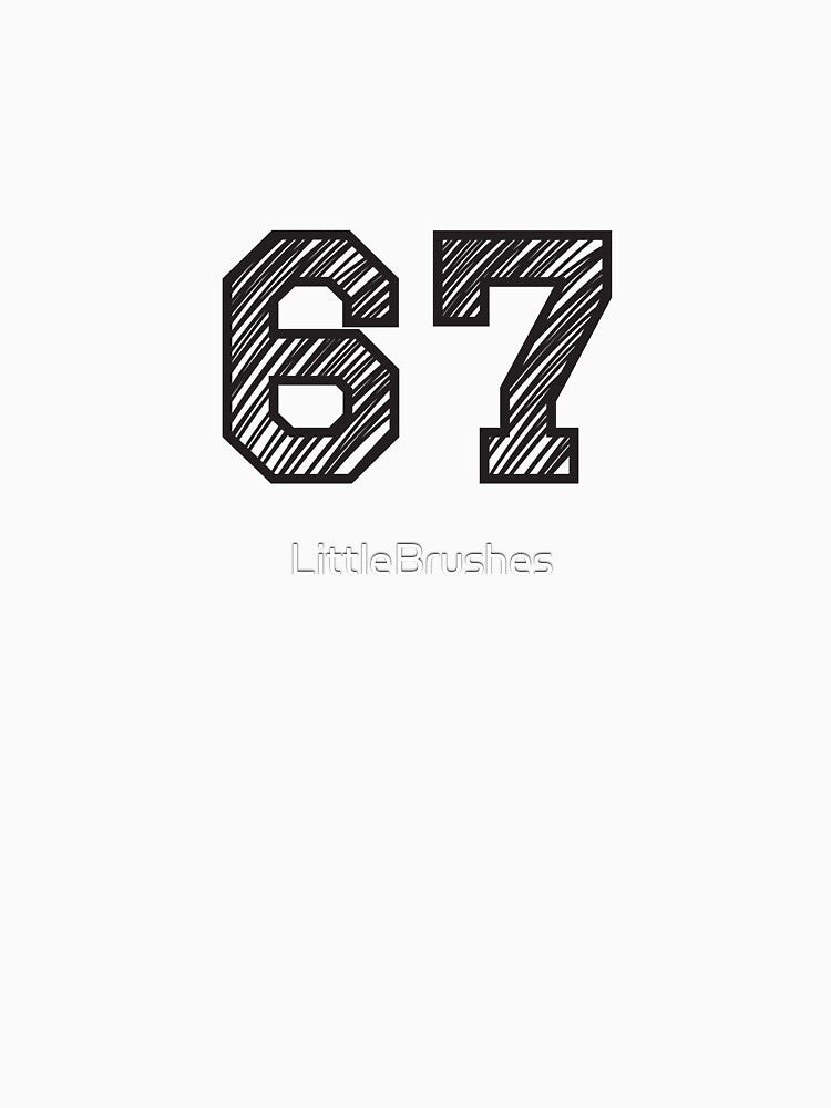 Number 67 - Bold and Iconic Design by LittleBrushes