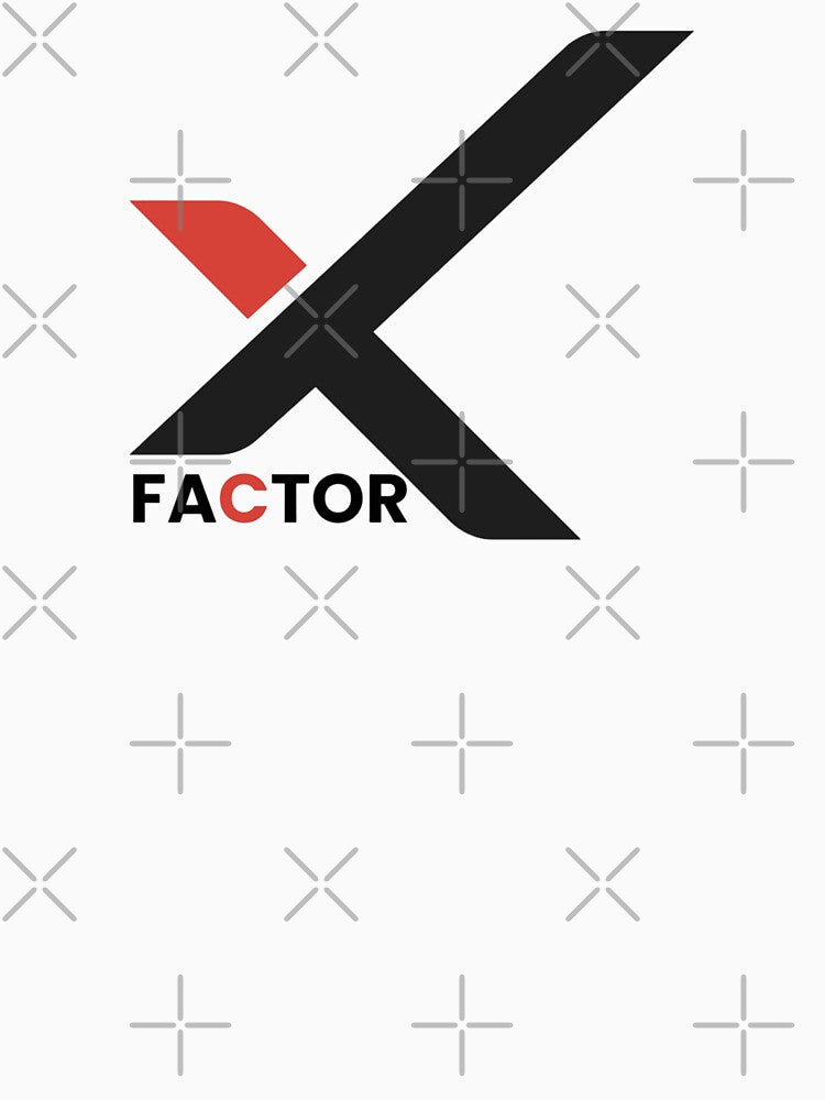 Minimal Abstract X Factor Typography Design by TotemTshirt