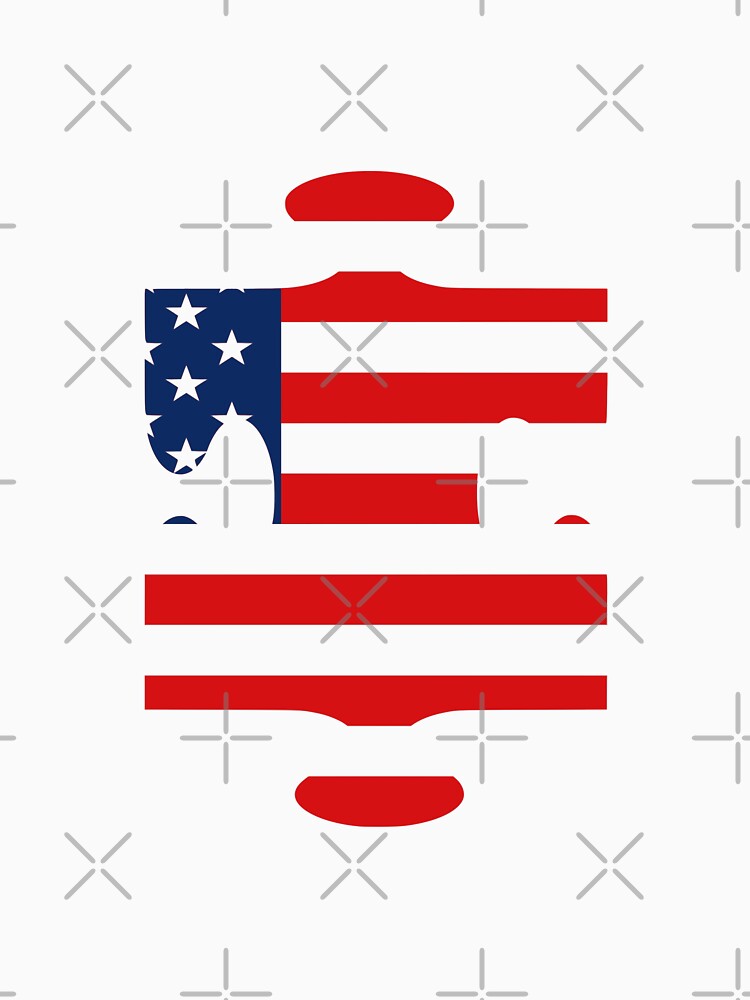 American Flag Vintage T-Shirt Puzzle by ToniaKroeger